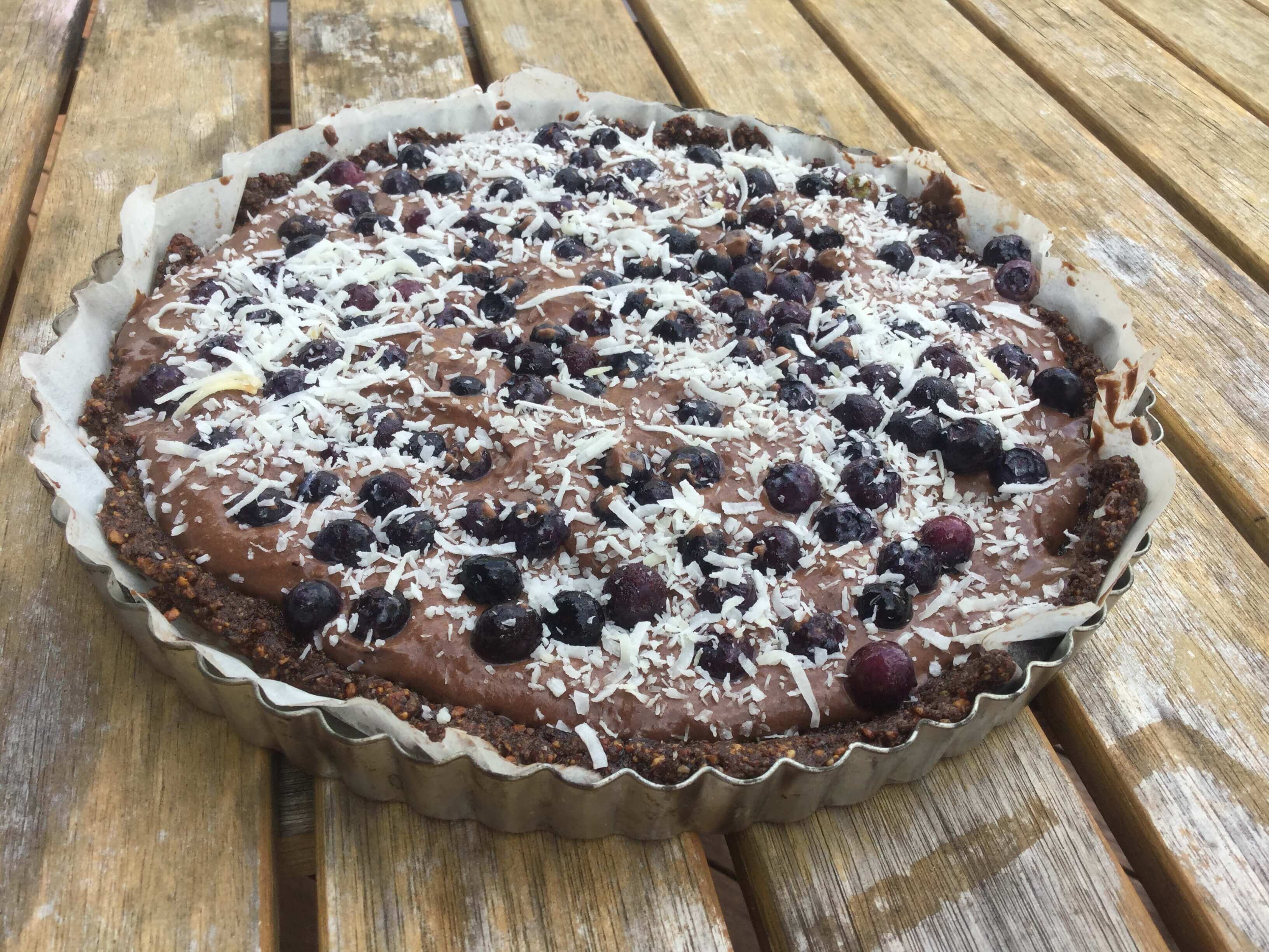 Image of Keto Chocolate Blueberry Pie Recipe - Primal Reset